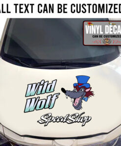 Personalized Wild Wolf Speed Shop Sticker 10909