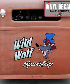 Personalized Wild Wolf Speed Shop Sticker 10909