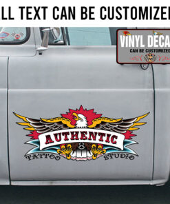 Personalized Old School Eagle Tattoo Vinyl Sticker 10346