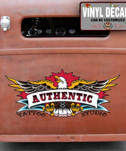 Personalized Old School Eagle Tattoo Vinyl Sticker 10346