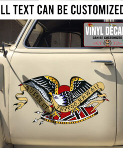 Personalized Old School Eagle Tattoo Vinyl Sticker 10347