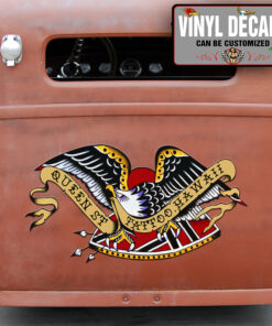 Personalized Old School Eagle Tattoo Vinyl Sticker 10347