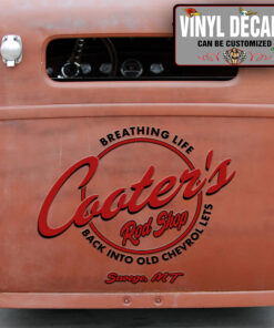 Personalized Old School Garage Lettering Vinyl Sticker 10800