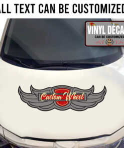 Personalized Wing Emblem Hot Rod Sticker 11559