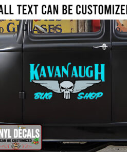 Personalized Wing Skull Garage Sticker 11562