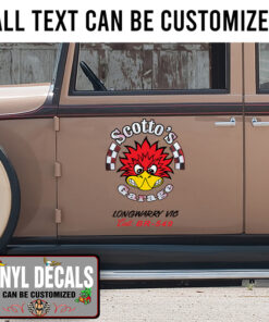Personalized Old School Pinstriping Woodpecker Sticker 11261
