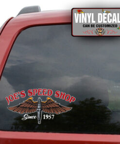 Personalized Winged Spark Plug Sticker 11737