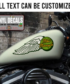 Personalized Winged Wheel Motorcycle Gas Tank Decal 11763