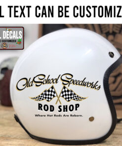 Personalized Old School Truck Door Art Checker Flag Sticker 12083