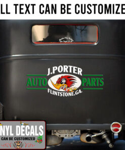 Personalized Woodpecker Hot Rod Lettering Vinyl Sticker 10627