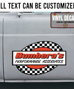 Personalized Oval Emblem Lettering Vinyl Sticker 10442