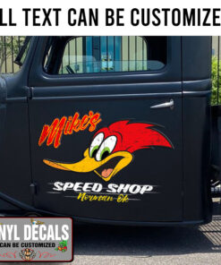 Personalized Woody Woodpecker Hot Rod Sticker 11369