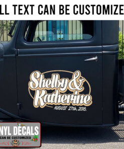 Personalized Oval Rusty Lettering Vinyl Sticker 10317