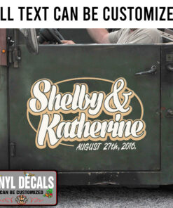 Personalized Oval Rusty Lettering Vinyl Sticker 10317