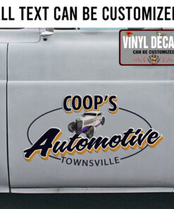 Personalized Oval Shape Automotive Lettering Vinyl Sticker 10584