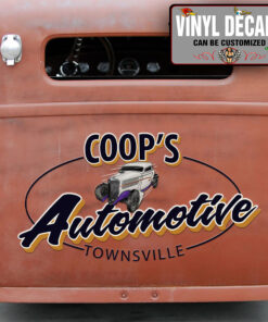 Personalized Oval Shape Automotive Lettering Vinyl Sticker 10584