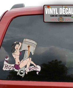 Pin Up Girl And Cyclinder Sticker 11607
