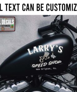 Personalized Patina Hot Rod Racing Lettering Piston Sticker 12035