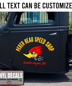 Personalized Pecker Head Speed Shop Vinyl Sticker 10613