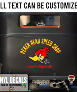 Personalized Pecker Head Speed Shop Vinyl Sticker 10613