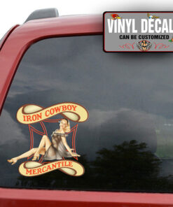 Personalized Pin Up Girl And Iron Cross Sticker 10988