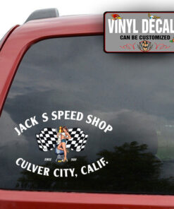 Personalized Pin Up Girl And Spark Plug Sticker 10936