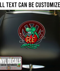 Ratfink And Car Logo Vinyl Sticker 10733