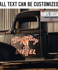Personalized Pin Up Girl Big Boy Diesel Sticker 11871