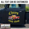 Personalized Pin Up Girl Chop Shop Sticker 10954