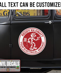Red Vintage Reddy Kilowatt Tool Box Sticker 11049