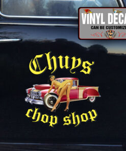 Personalized Pin Up Girl Chop Shop Sticker 10954