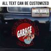 Personalized Pin Up Girl Garage Lettering Vinyl Sticker 10475