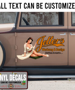 Personalized Pin Up Girl Lettering Sticker 11118
