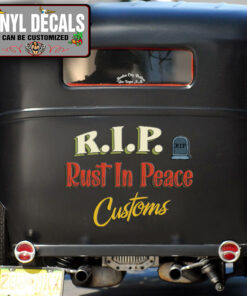 Rust In Peace Custom Lettering Vinyl Sticker 10407
