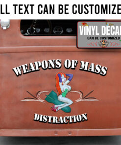 Personalized Pin Up Girl Lettering Vinyl Sticker 10294