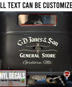 Personalized Pinstripe Hot Rod Garage Sticker 11250