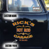 Personalized Pinstripe Hot Rod Garage Vinyl Sticker 10694