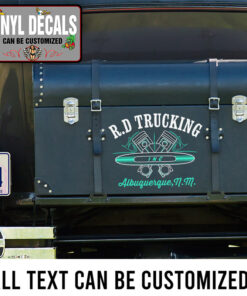 Personalized Pinstripe Piston Old School Sticker 11260