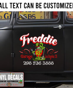 Personalized Pinstripe Rat Fink Garage Sticker 11240