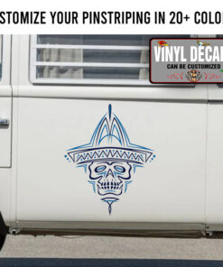 Sugar Skull Pinstriping Sticker 12053