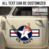 Us Navy And Pinup Girl Door Art Vinyl Sticker 10573