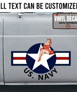 Us Navy And Pinup Girl Door Art Vinyl Sticker 10573