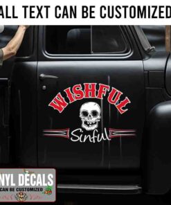 Personalized Pinstriping Chop Shop Lettering Vinyl Sticker 10466