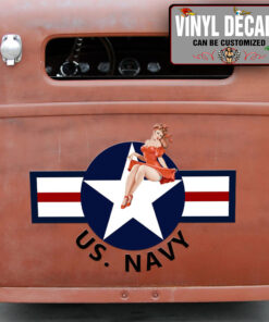 Us Navy And Pinup Girl Door Art Vinyl Sticker 10573