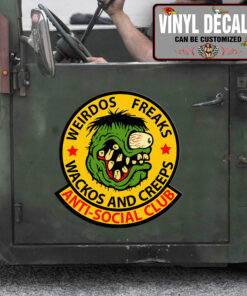 Weirdos Freaks Anti Social Club Vinyl Sticker 10296