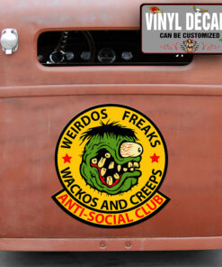 Weirdos Freaks Anti Social Club Vinyl Sticker 10296