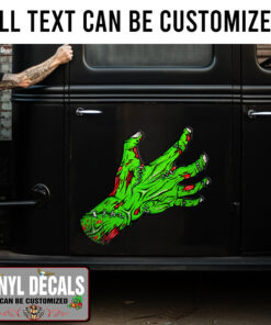 Zombie Hand Reach A Bold And Vivid Motorcycle Helmet Sticker 11798