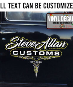 Personalized Pinstriping Garage Vinyl Sticker 10539