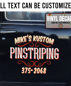 Personalized Pinstriping Garage Vinyl Sticker 10542