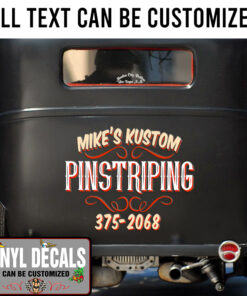 Personalized Pinstriping Garage Vinyl Sticker 10542